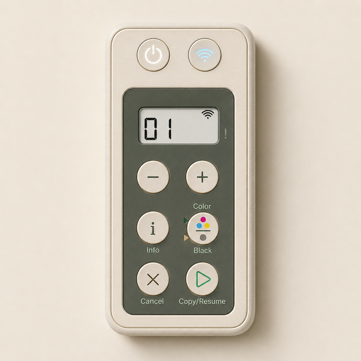 Essential Basic icon-only button control panel